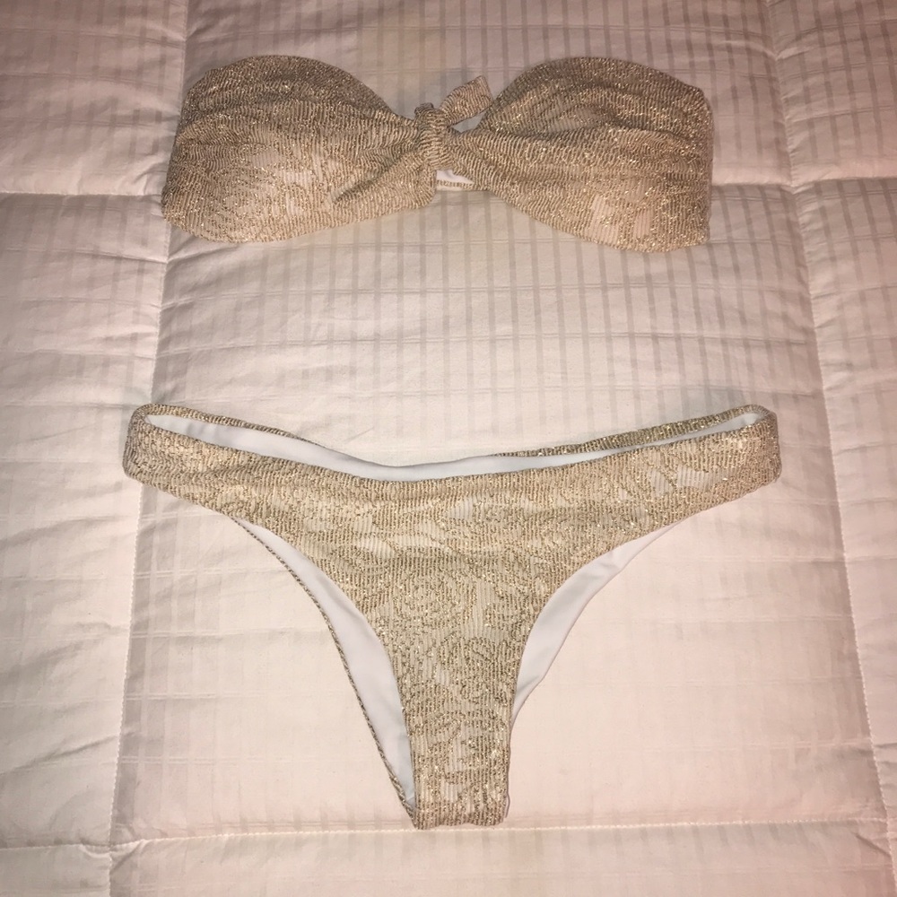 Beach Riot Gold Lace Bikini